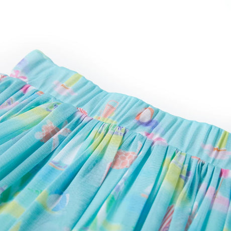 VidaXL Jupe enfant plissée 116 bleu mer clair