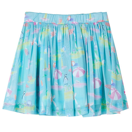 VidaXL Jupe enfant plissée 128 bleu mer clair
