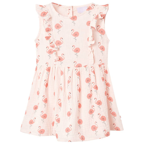 VidaXL robe enfant à volants 128 rose tendre