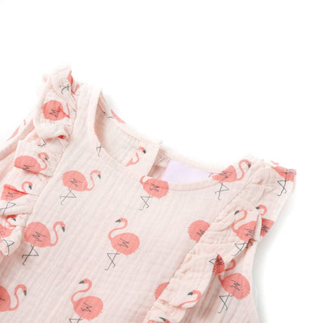 VidaXL robe enfant à volants 128 rose tendre