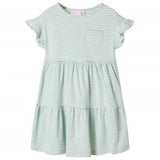 VidaXL Robe enfant avec volants sur les manches 92 menthe