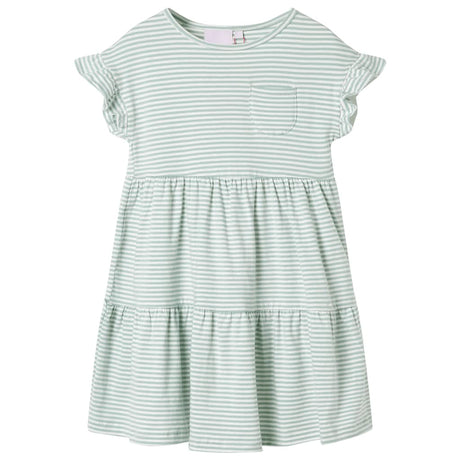 VidaXL Robe enfant avec volants sur les manches 128 menthe