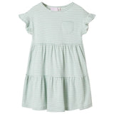 VidaXL Robe enfant avec volants sur les manches 140 menthe