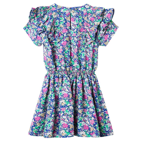 VidaXL robe enfant à manches volantes 140 bleu cobalt