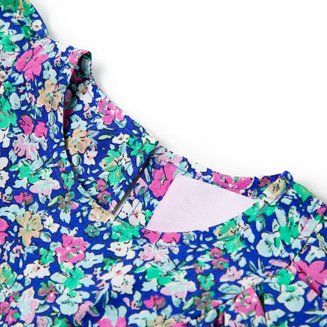 VidaXL robe enfant à manches volantes 140 bleu cobalt