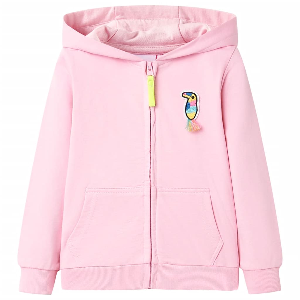 VidaXL Cardigan enfant avec capuche et fermeture éclair 92 rose vif