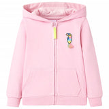 VidaXL Cardigan enfant avec capuche et fermeture éclair 92 rose vif