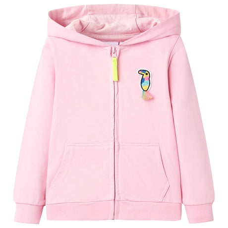 VidaXL Cardigan enfant avec capuche et fermeture éclair 104 rose vif