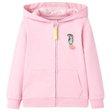 VidaXL Cardigan enfant avec capuche et fermeture éclair 128 rose vif