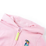 VidaXL Cardigan enfant avec capuche et fermeture éclair 128 rose vif
