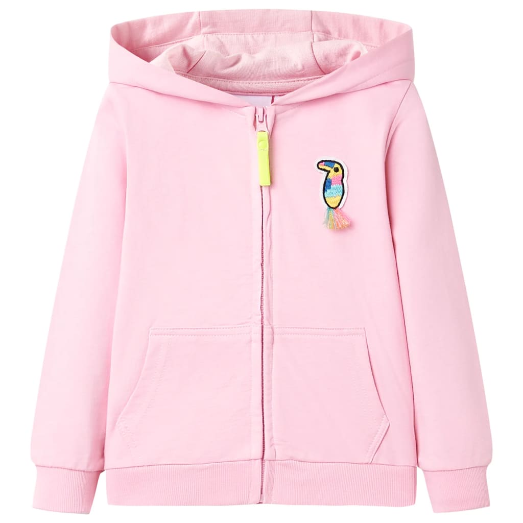 VidaXL Cardigan enfant avec capuche et fermeture éclair 140 rose vif