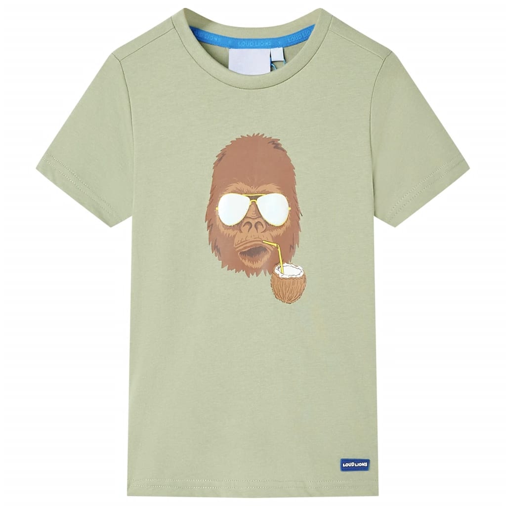 VidaXL Chemise enfant à manches courtes 128 kaki clair