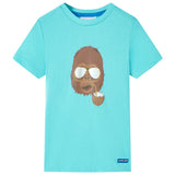 VidaXL Chemise enfant à manches courtes 104 bleu mer