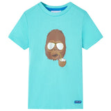 VidaXL Chemise enfant à manches courtes 128 bleu mer