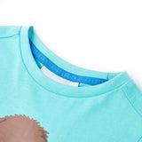 VidaXL Chemise enfant à manches courtes 128 bleu mer