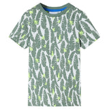 VidaXL Chemise enfant 92 écru et vert lierre foncé