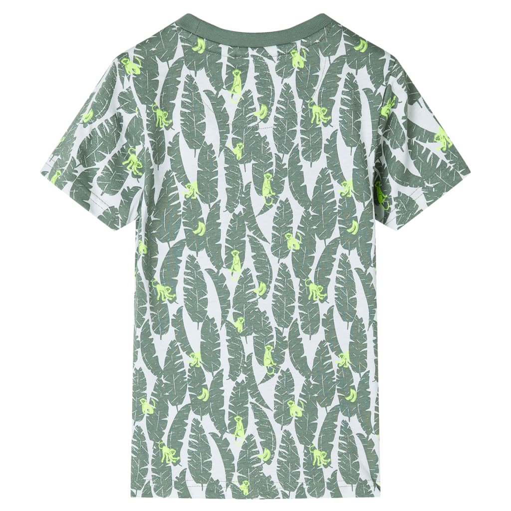 VidaXL Chemise enfant 92 écru et vert lierre foncé