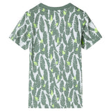 VidaXL Chemise enfant 92 écru et vert lierre foncé