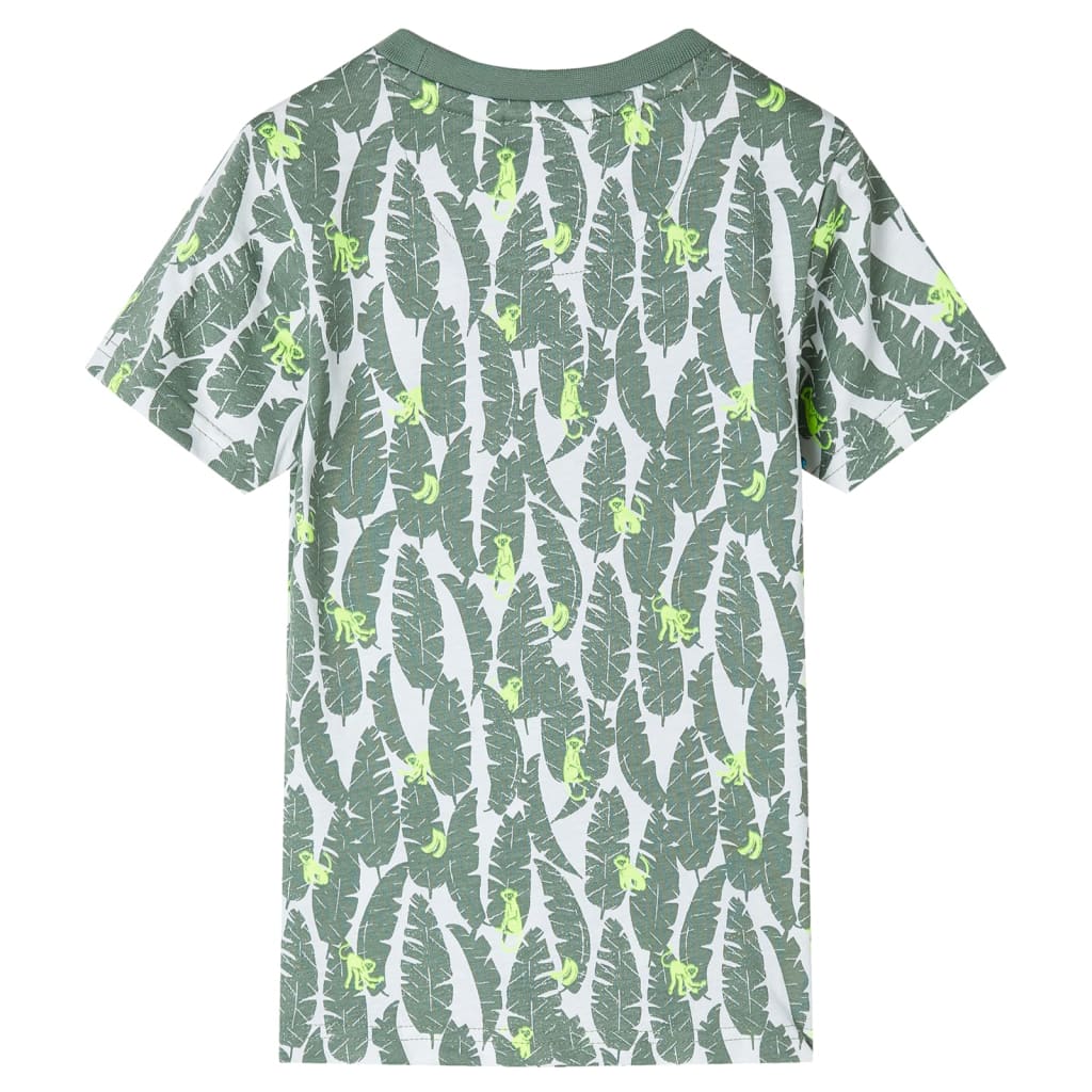 VidaXL Chemise enfant 104 écru et vert lierre foncé
