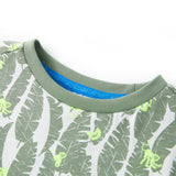 VidaXL Chemise enfant 128 écru et vert lierre foncé