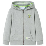 VidaXL Cardigan enfant avec capuche et fermeture éclair 92 kaki clair mélangé