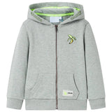 VidaXL Cardigan enfant avec capuche et fermeture éclair 116 kaki clair mélangé