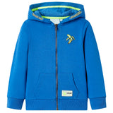 VidaXL Cardigan enfant avec capuche et fermeture éclair 92 bleu