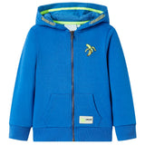 VidaXL Cardigan enfant avec capuche et fermeture éclair 116 bleu