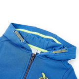 VidaXL Cardigan enfant avec capuche et fermeture éclair 128 bleu