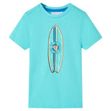 VidaXL Chemise enfant à manches courtes 92 bleu mer