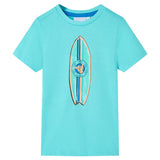 VidaXL Chemise enfant à manches courtes 116 bleu mer