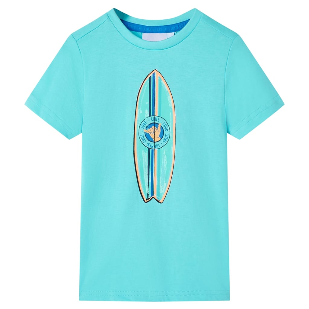 VidaXL Chemise enfant à manches courtes 128 bleu mer
