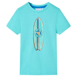 VidaXL Chemise enfant à manches courtes 128 bleu mer