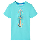 VidaXL Chemise enfant à manches courtes 140 bleu mer