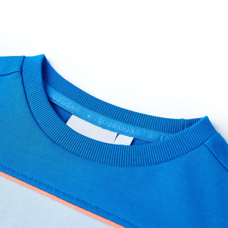 VidaXL Pull enfant 116 bleu vif et bleu clair
