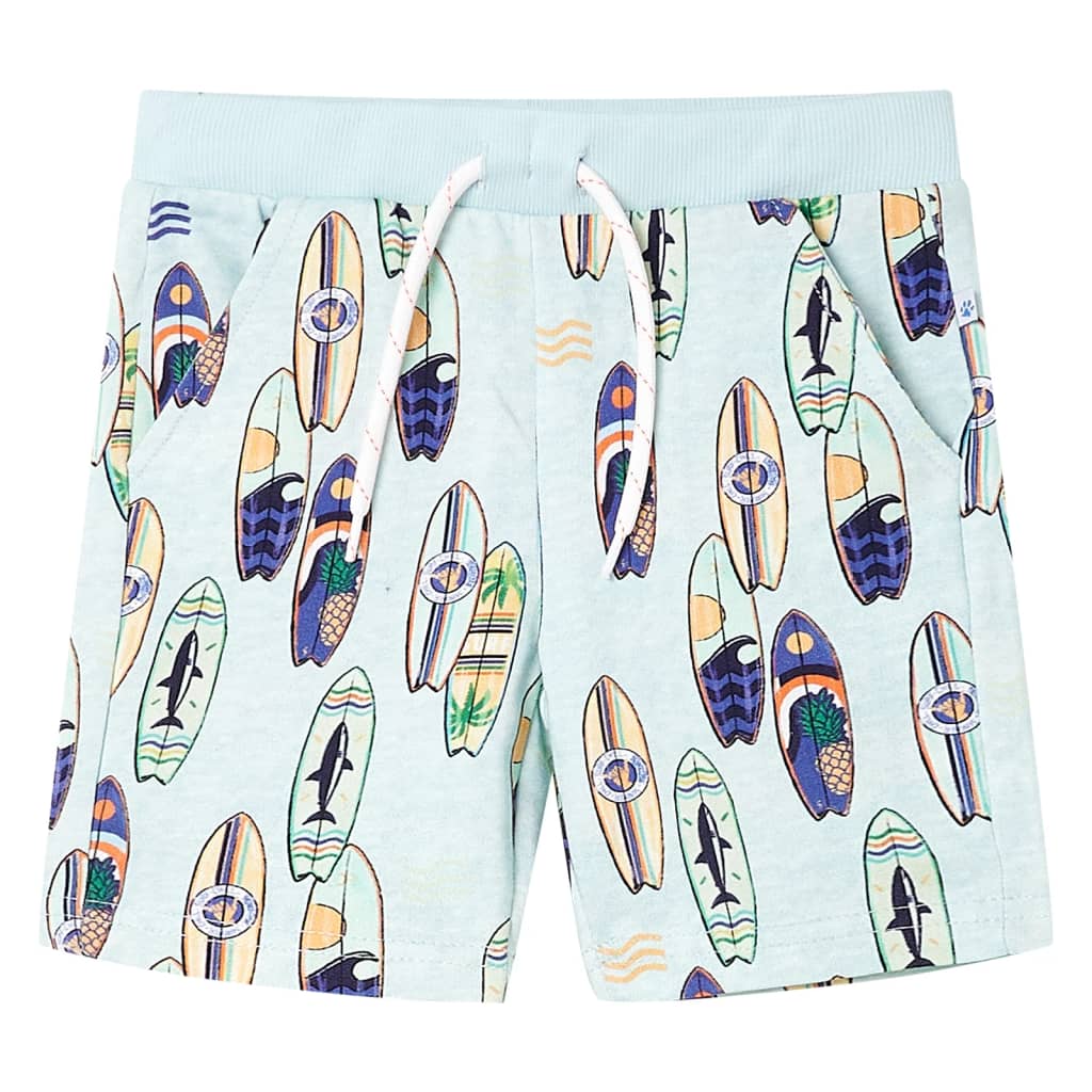 VidaXL Short enfant avec cordon de serrage 116 mélange bleu doux