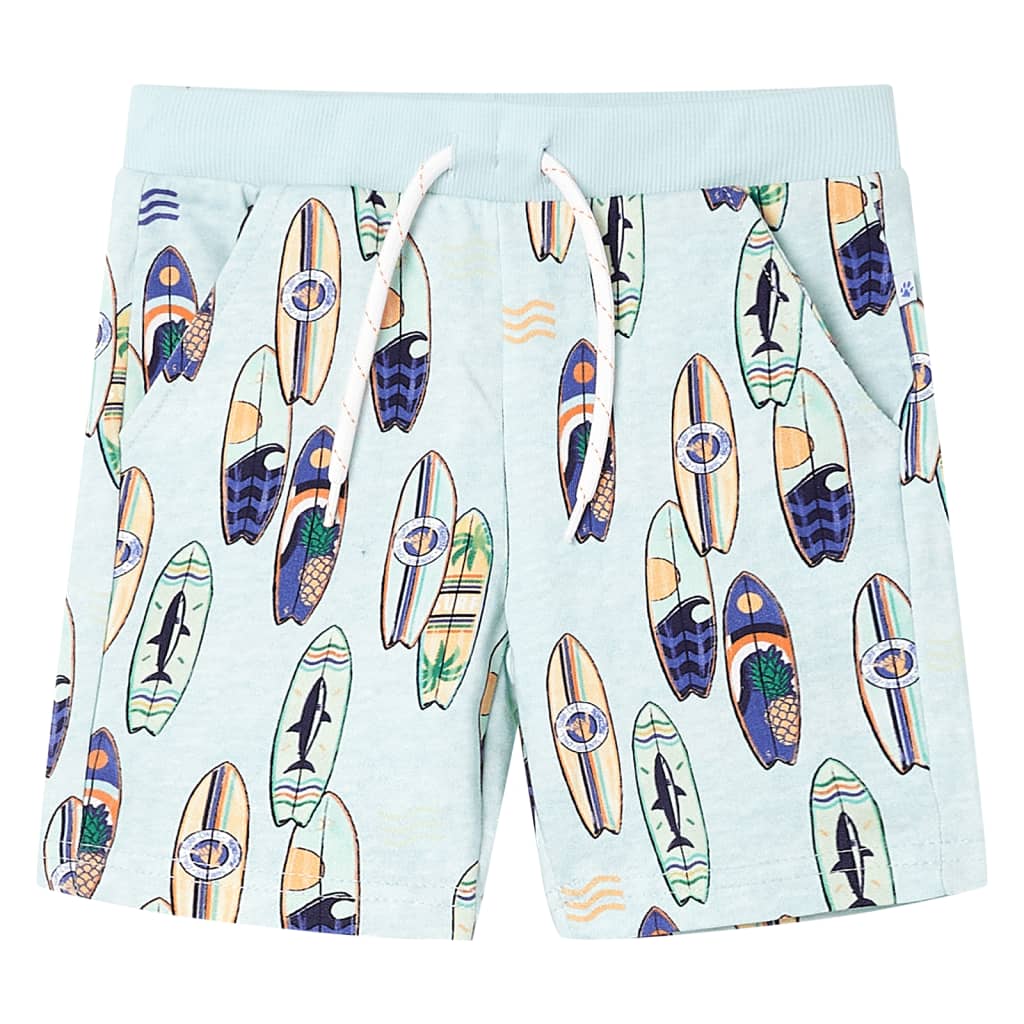 VidaXL Short enfant avec cordon de serrage 128 mélange bleu doux