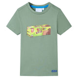 VidaXL Chemise enfant à manches courtes 128 kaki