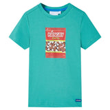 VidaXL Chemise enfant à manches courtes 92 menthe foncée