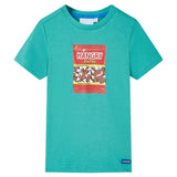 VidaXL Chemise enfant à manches courtes 116 menthe foncée