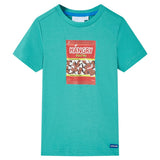 VidaXL Chemise enfant à manches courtes 128 menthe foncée