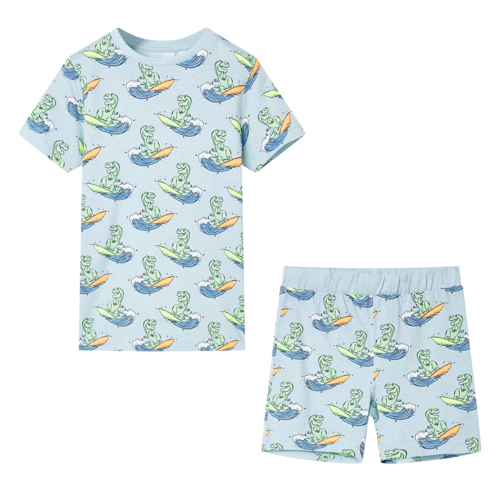 VidaXL Pyjama enfant à manches courtes 104 bleu clair