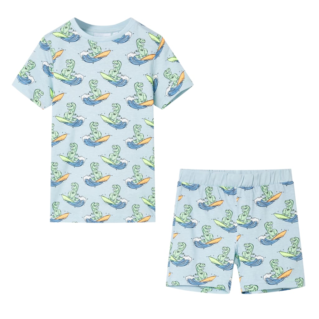VidaXL Pyjama enfant à manches courtes 116 bleu clair