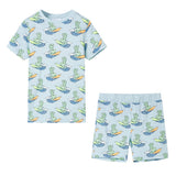 VidaXL Pyjama enfant à manches courtes 128 bleu clair