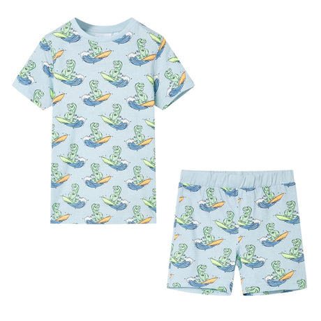 VidaXL Pyjama enfant à manches courtes 128 bleu clair