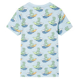 Vidaxl pyjama enfant manches courtes 140 bleu clair