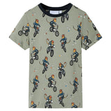 VidaXL Pyjama enfant à manches courtes 92 kaki clair