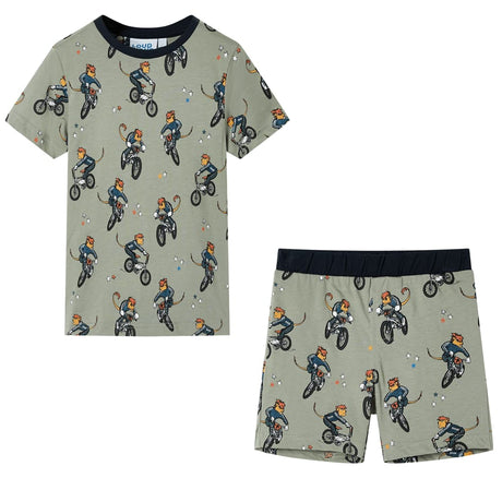 VidaXL Pyjama enfant à manches courtes 104 kaki clair