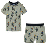 VidaXL Pyjama enfant à manches courtes 116 kaki clair