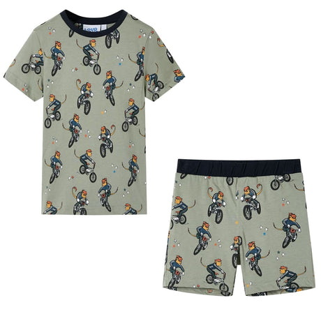 VidaXL Pyjama enfant à manches courtes 116 kaki clair